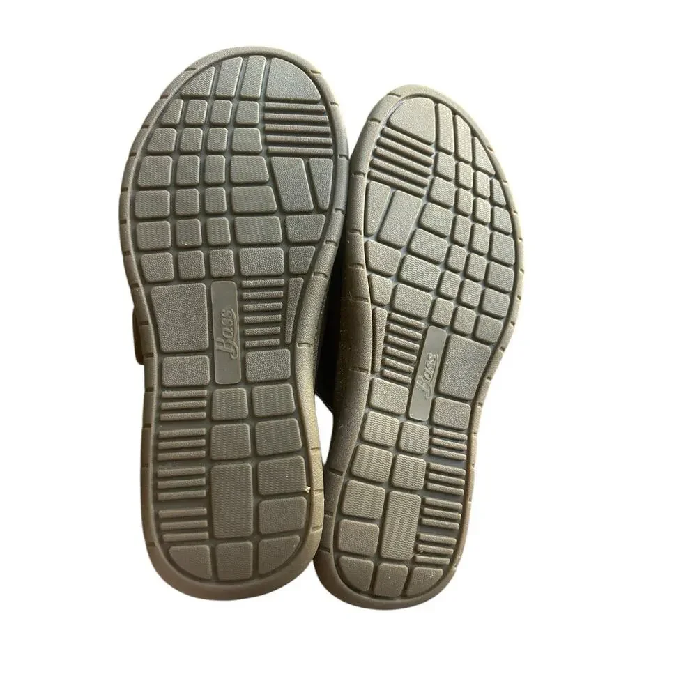 Bass Bunker mens slip on‎ brown leather sandals size 10